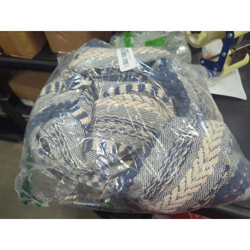 Size Medium Color Grey and blue Braided Striped Decorative Throw Blanket,