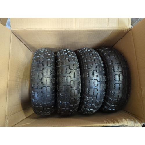 2Pack 4.10/3.50-4 Tire and Wheel, 10 Pneumatic Tire, with 2.25 Offset Hub, 5/8 Axle Bore Hole, Sealed Bearings, for Hand Truck Trolley Dolly Garden Wagon Cart Wheel Replacement, 2 Pack
