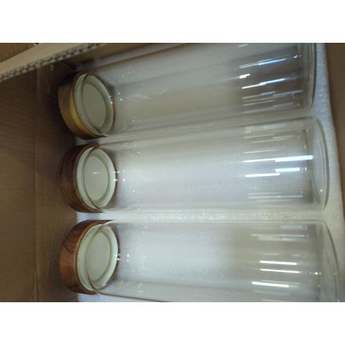 3 Pack 50 fl oz/1500 ml Clear Glass Storage Canister with Airtight Wooden Screw On Lid, Large Tall Decorative Glass Container Jar Set for Coffee, Nut, Tea, Candy, Cookie, Cereal, Sugar, Flour