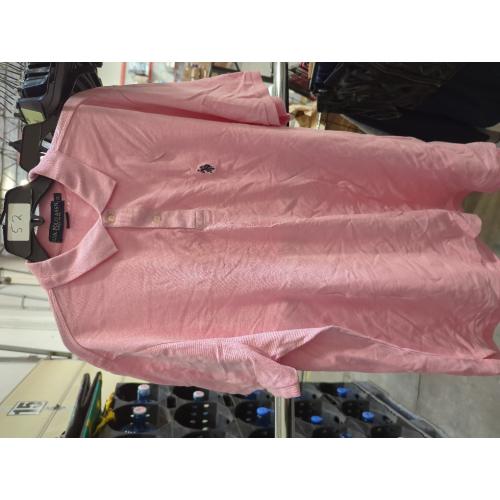 U.S. Polo Assn. Men's Standard Solid Interlock Shirt, Pink Sunset Heather,   Size XXL