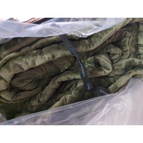 EVERGRACE Velvet Quilt Set Queen Size, Luxurious Soft Striped Channel Bedding Set, Lightweight Velvet Comforter for All Season, Quilted Bedspread Coverlet with 2 Matching Shams, Olive Green