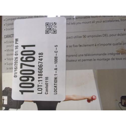 Digipower - Content Maker Essential Vlogging Kit with Light, Microphone, Tripod, and Remote. - Black