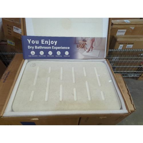 Beige Home Bath Stone Mat  – Luxury Diatomite Stone Mat, Quick-Dry, Non-Slip, Rain Sandstone
