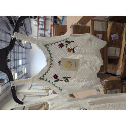 Women's V-Neck Sunflower Colorful Hollow Sexy Camisole Top. Size medium