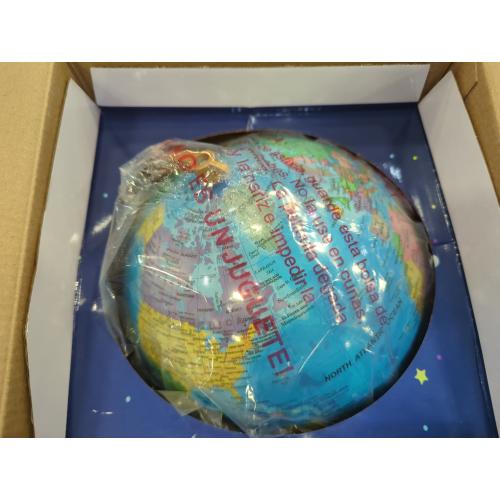 Illuminated World Globe for Kids & Adults All Ages with Wooden Stand 7 in 1- Night View Stars Map Constellation Globe with Detailed Colorful World,Built-in LED Bulb, Educational Gift
