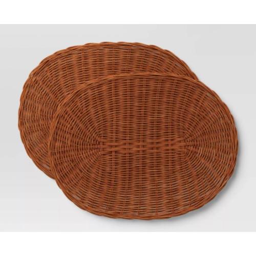 2pk Dark Woven Rattan Placemat - Threshold™