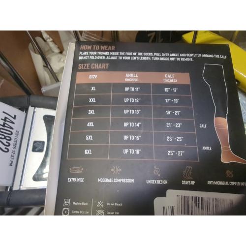 2 pair Size Plus Color Black Doctor's Select Copper Plus Size Compression Socks Wide Calf - 2 Pairs | 20-30mmHg Extra Wide Calf Compression Socks Women Copper for Swelling, Varicose Veins | Black