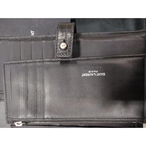Calfskin Crocodile Embossed Sac De Jour Supple Continental Wallet Black