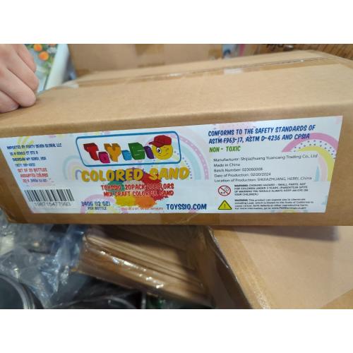 Toyssio - Sand Art Sand [ 20 Colors: 15 lbs ] Craft Sand, Colored Sand for Sand Art, Sand Art Bulk, Colored Sand for Crafts, Art Sand, Sandbox, Sand for Crafts for Kids Age 3 , Non-Toxic, 20 Jar