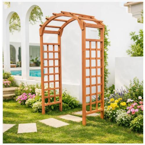 Mimose 47“ W x 19 D Solid Wood Garden Arches Arbor Arch
