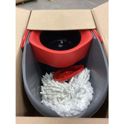 O-Cedar EasyWring Microfiber Spin Mop, Bucket Floor Cleaning System, Red, Gray, Standard