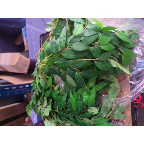 mizii Artificial Vines Garland 3.5 Feet Faux Italian Ruscus Vine Greenery Garland Silk Green Leaves Decoration Fake Plants Greenery for Table Centerpieces Home Room Wall Wedding Arch Decor (3.5 feet)