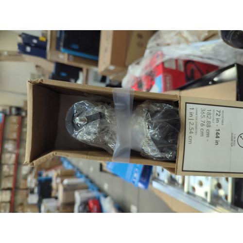 allen   roth Kirby 72-in to 144-in Matte Black Steel Single Curtain Rod with Finials