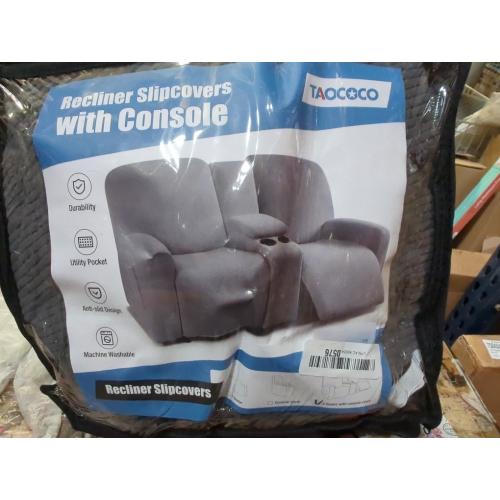 KinCam Recliner Sofa Covers, Stretch Reclining Couch Covers, Recliner Sofa Slipcovers Stripe Jacquard Recliner Couch Cover Furniture Protector Covers for Pet Kid (3 Seater, Dark Gray)