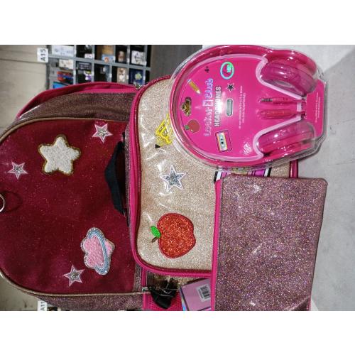 Locker Club Kids' 16L Kids Backpack with Lunch Box Headphone - Red/Gray: Preschool Backpack
