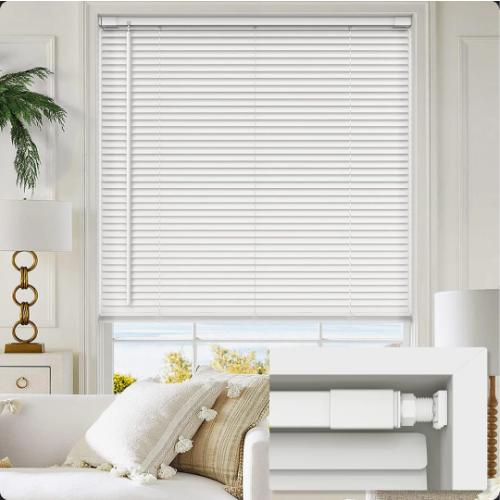 Cordless 1-inch Vinyl Mini Blinds 30x72 White