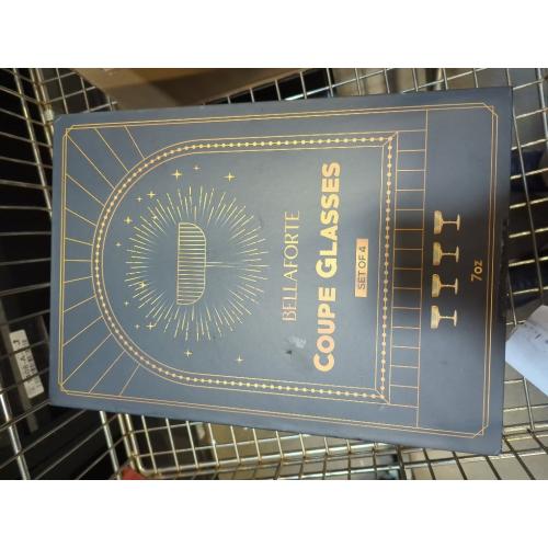 BELLAFORTE Champagne Coupe Glasses, Espresso Martini Glasses | Set of 4 | 7 oz Classic Cocktail Glasses, Fluted Glassware Crystal with Stem for Manhattan, Cosmopolitan in Premium Gift Box