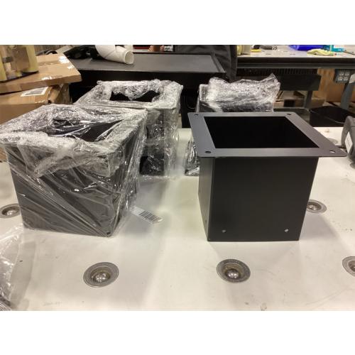 6X 6 Post Base 4 PCS,Inner Size 5.6x5.6Deck Post Base,Heavy Duty Metal Black Powder Coated Post Brackets,for Pavilion Deck Railing Support Deck Base Plate, Support Bolt Down (4PCS)