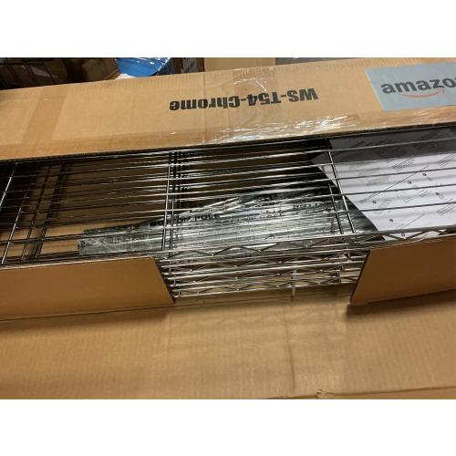 BestOffice 4 Shelf Wire Shelving,Height Adjustable Metal Shelving,for 1000 LBS Capacity,Chrome