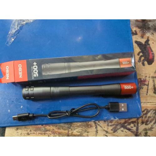 NEBO Inspector 500  Flex Pen Light | 500 Lumens, 8 Light Modes, Rechargeable LED Flashlight & 360 Degree Area Lighting, Magnetic Base, IPX7 Waterproof, Pocket Size for EDC, Includes USB Charging Cable