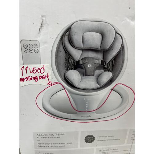 Munchkin® Bluetooth-Enabled Musical Baby Swing in Grey. (Missing part, see the picture)