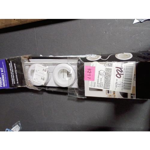 In-Wall Cable Concealer Power Grommet Kit for Mounted TVs - White
