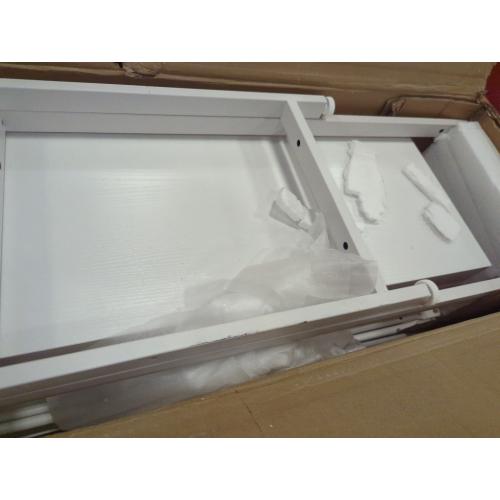 6 Tier Tall White Bookshelf, Industrial Modern Vertical Metal and Wood White Bookcases 6 Shelf,Farmhouse Open Large Storage Book Shelves & Display Book Shelf for Bedroom Living Room Office