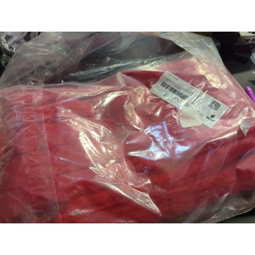 decorUhome Faux Fur Christmas Throw Pillow Covers 24x24 Set of 2, Decorative Soft Plush Striped Neutral Couch Euro Pillow Covers with Velvet Back for Sofa, Bed, Living Room Home Decor, Red