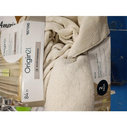 Origin21 Raya Rod Pocket Black Tab Curtain Panels