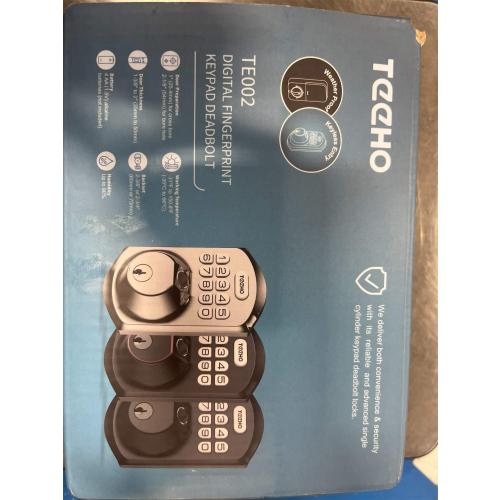 TEEHO TE002 Fingerprint Door Lock - Keyless Entry Door Lock - Electronic Keypad Deadbolt - Smart Locks for Front Door - Auto Lock - Easy Installation - Matte Black