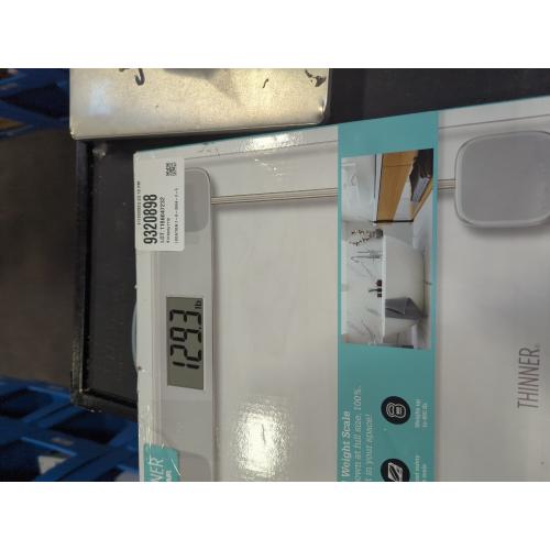 Clear Glass Weight Scale Silver - Thinner: Digital Bathroom Scale with LCD Display, 400 lb Capacity