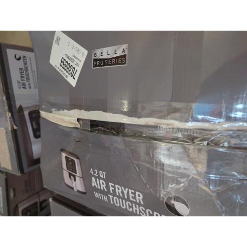 Silver and Black Bella PRO - 4.2-qt. Touchscreen Air Fryer - Stainless Steel