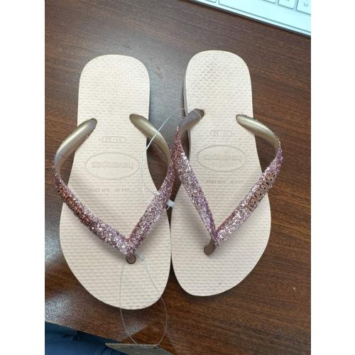 Havaianas Women's Slim Glitter II Flip Flop - Glitter Fashion Sandals ( Size : 2)