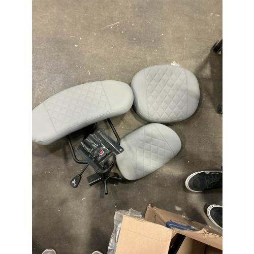 Cross Legged Office Chair with Wheels, Wide Criss Cross Kneeling Home Office Desk Chairs with Back Support, Ergonomic Adjustable Height ADHD Stool with Rotating Footrest for Yoga Meditation