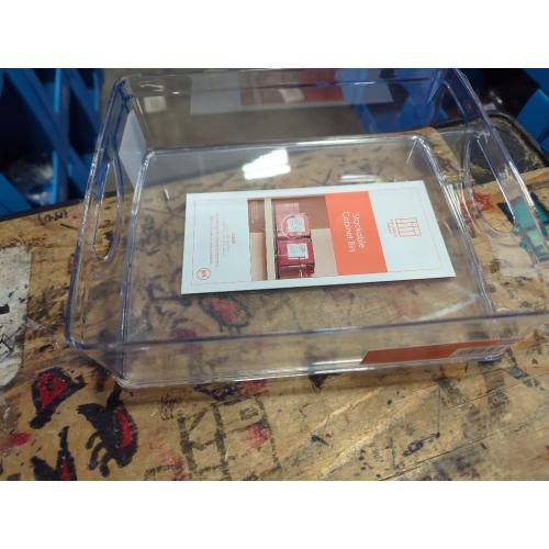 iDesign Plastic Stackable Pantry Bin - Storage Bin with Handles for Cabinets or Fridge - Set of 2 - Clear