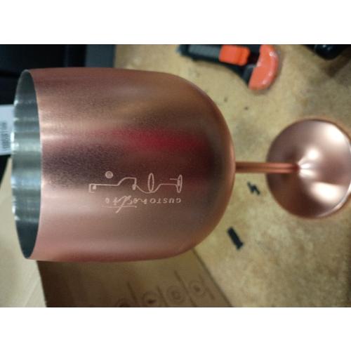 Gusto Nostro Stainless Steel Wine Glass - 18 oz - Unbreakable Rose Gold Wine Glasses for Travel, Camping and Pool - Fancy, Unique and Cool Portable Metal Wine Glass for Outdoor, Picnics (Set of 4)