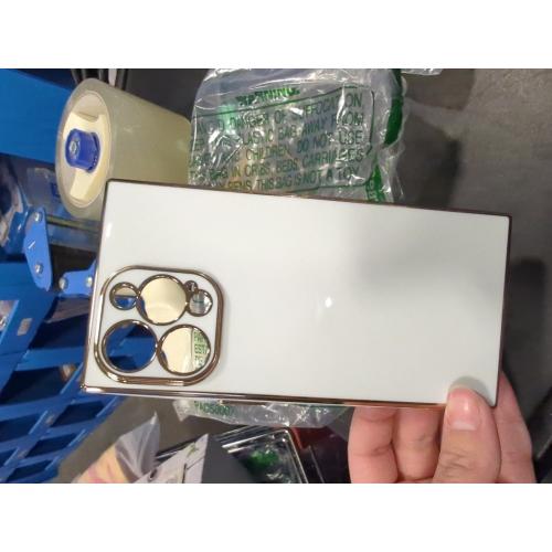 Designed for iPhone 15 Pro Case Rectangle, Works with Magnetic Wireless Charging, Full Lens Protection, Flexible TPU Electroplated Edge for Women Men Phone Case for iPhone 15 Pro White