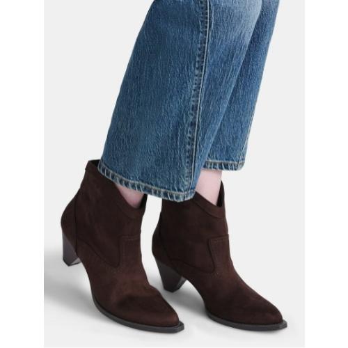 Time and True Women's Faux Suede Cone Heel Booties Size 11