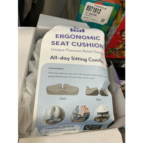 Cushion Lab Patented Pressure Relief Seat Cushion for Long Sitting Hours on Office & Home Chair - Extra-Dense Memory Foam for Soft Support. Car Pad for Hip, Tailbone, Coccyx, Sciatica - Black