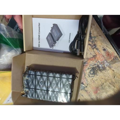 SDI to HDMI Converter with SDI Loop Out, 1080p HD-SDI / 3G-SDI/SD-SDI to HDMI Video Audio Converter, BNC to HDMI Adapter for SDI Camera Monitor Projector