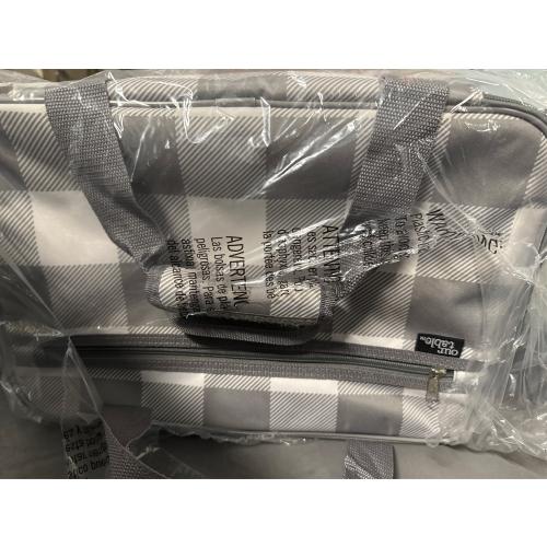 Our Table Casserole Tote in Grey Plaid