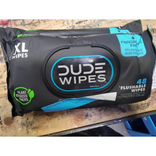 2 Pack ..DUDE Wipes Unscented XL Flushable Wipes,