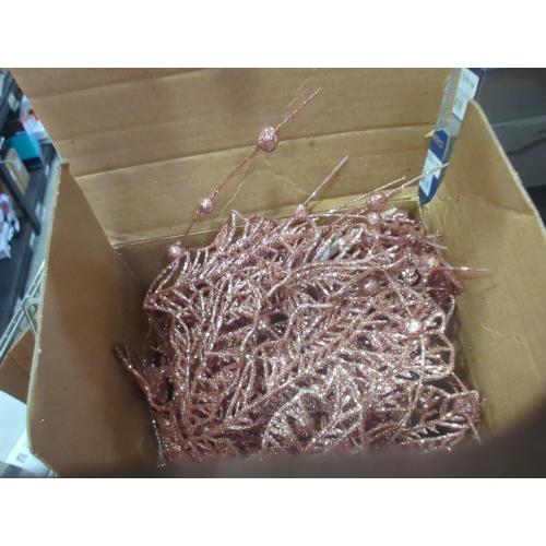 Size 16.5 20 pack Color Rose Gold Tigeen 20 Pcs 16.5 Inch Artificial Glitters Christmas Picks Sprays with Flowers Berry Leaves for Christmas Xmas Tree Ornaments