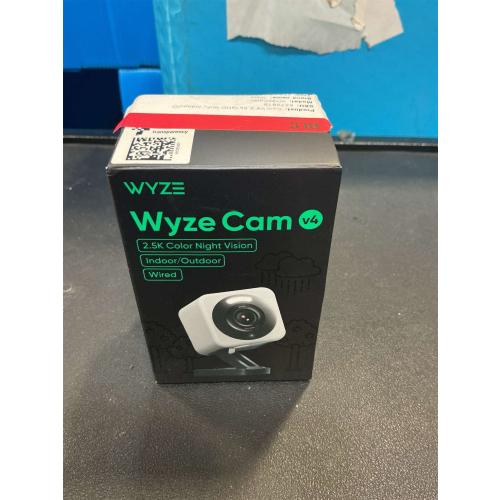 WYZE Cam v4 (Latest Model), 2.5K AI Security Camera, Indoor/Outdoor Cameras for Home Security, Baby Monitor & Pet Camera, Vibrant Color Night Vision, No Subscription Required, Free Expert Help