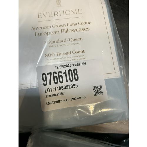 Everhome PimaCott Sateen 800-Thread-Count Standard Pillowcases in Skyway (Set of 2)