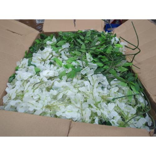 Bundle of Branches Wisteria Hanging Flowers, Artificial White Wisteria Flowers Garland for Wedding Arch Ceremony Party Garden Home Backdrop Decor