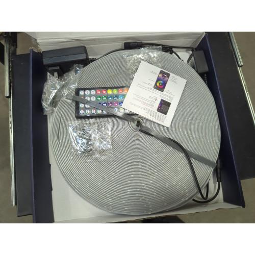 Outdoor LED Strip Lights Waterproof,IP68 Outside Led Light Strips Waterproof with App and Remote,Music Sync RGB Exterior Led Rope Lights with Self Adhesive Back for Roof,Deck