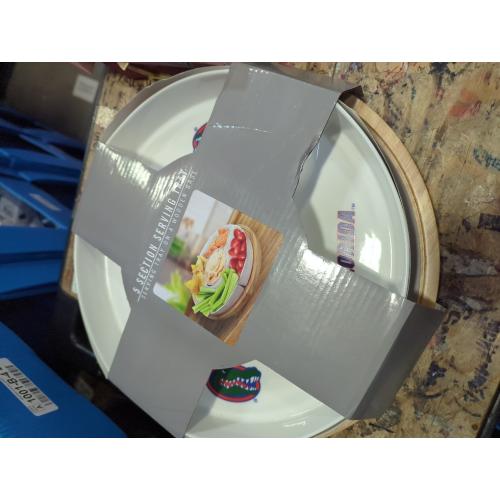 The Memory Company | Licensed NCAA 16 5-Section Serving Tray w/Wood