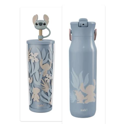 Zak Designs 32oz Stitch Stainless Steel Vacuum Insulated Water Bottle with Straw Lid Blue & Zak Designs 25oz Stitch Double-Wall Plastic Straw Tumbler with Topper Blue