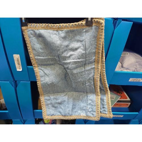 NordECO HOME Set of 2 Farmhouse Throw Pillow Covers - Burlap Linen Trimmed Tailored Edges Decorative Cushion Covers for Bed Home Decoration, 18 x 18, Blue